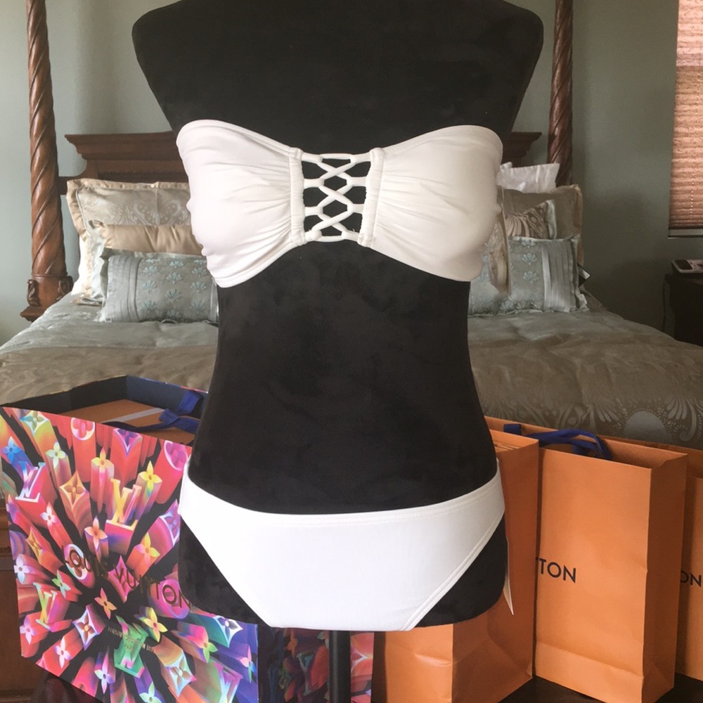 Michael Kors White Bandeau Bikini In XS, S & M - Picture 1 of 8